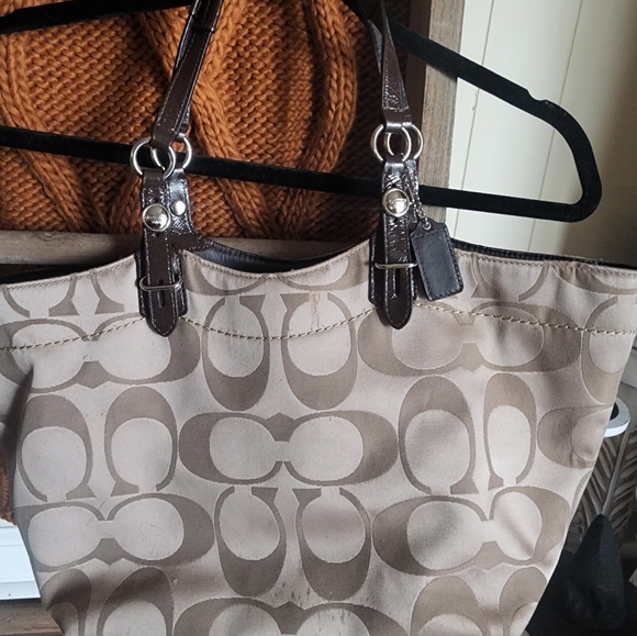 Coach print Purse Original Brown & Tan - Picture 2 of 5